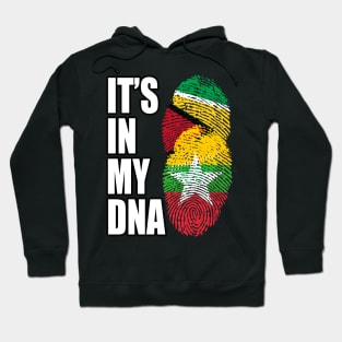 Guyanese And Burmese Mix Heritage DNA Flag Hoodie